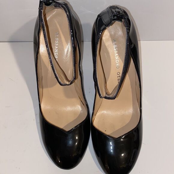 Alessandro Oteri Womens Black Heels size 37 - Picture 2 of 12